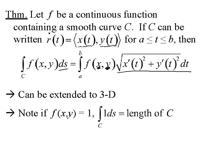 Thm. Let f be a continuous function containing a smooth curve C. If C