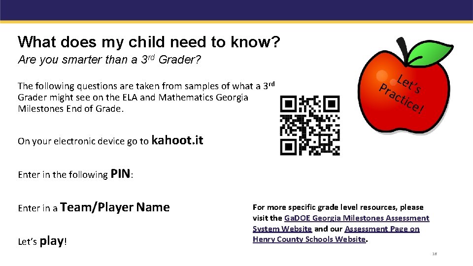 What does my child need to know? Are you smarter than a 3 rd