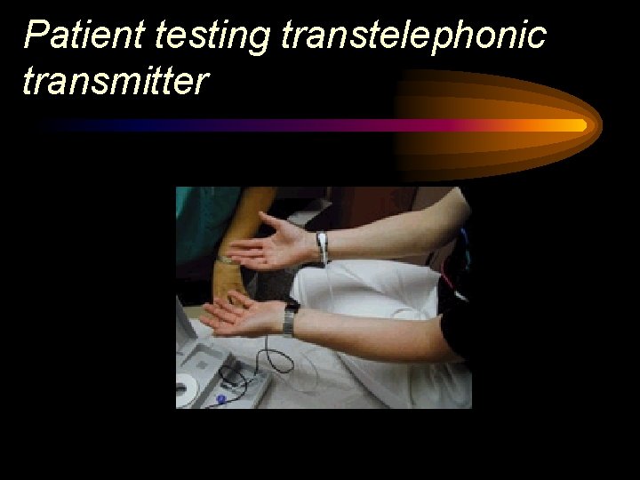 Patient testing transtelephonic transmitter 