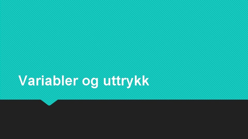 Variabler og uttrykk 