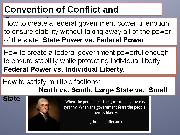 Convention of Conflict and Compromises: How to create a federal government powerful enough to