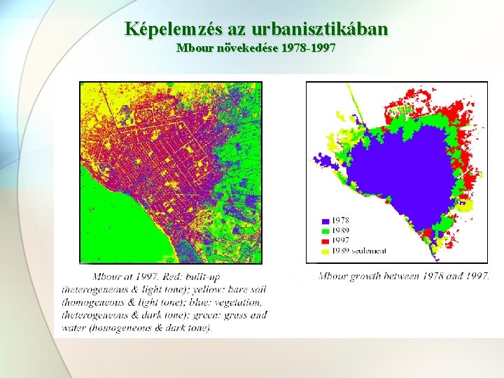 Képelemzés az urbanisztikában Mbour növekedése 1978 -1997 