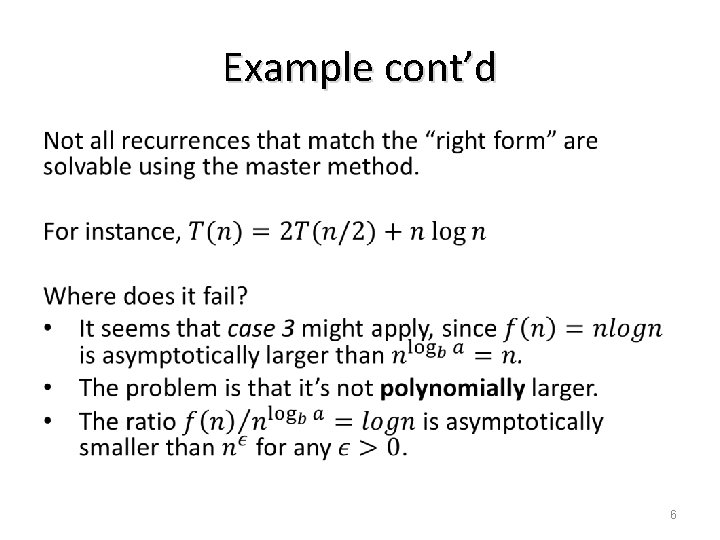 Example cont’d 6 