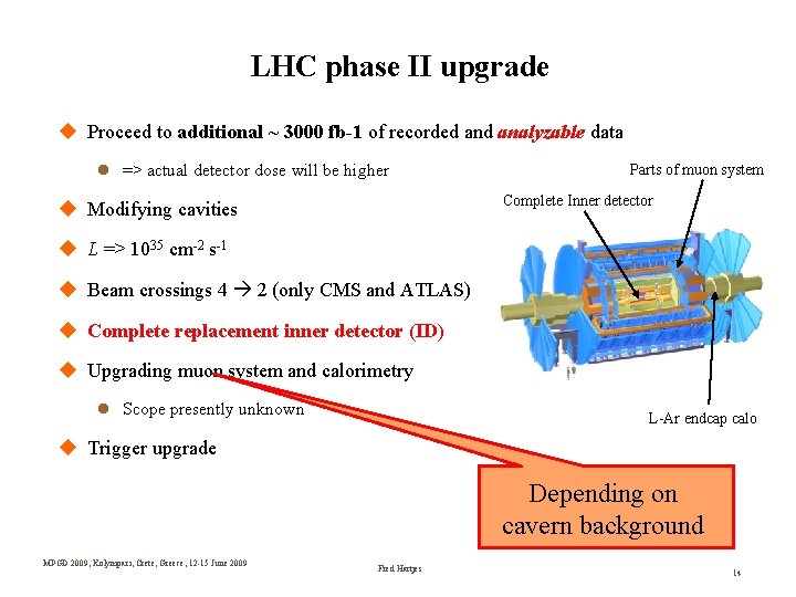 LHC phase II upgrade Proceed to additional ~ 3000 fb-1 of recorded analyzable data