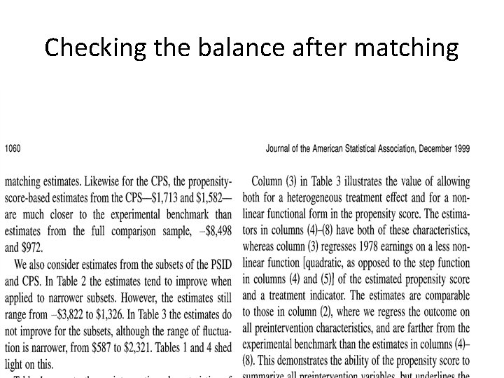 Checking the balance after matching 