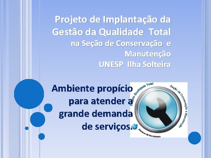 Projeto de Implantação da Gestão da Qualidade Total na Seção de Conservação e Manutenção