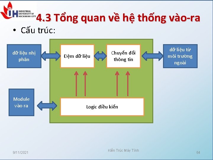 4. 3 Tổng quan về hệ thống vào-ra • Cấu trúc: dữ liệu nhị