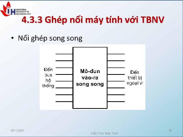 4. 3. 3 Ghép nối máy tính với TBNV • Nối ghép song 9/11/2021