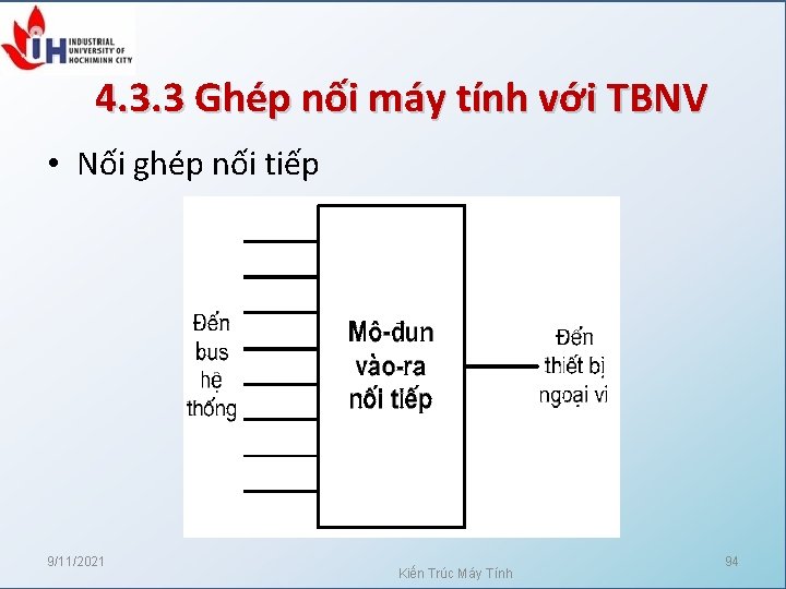4. 3. 3 Ghép nối máy tính với TBNV • Nối ghép nối tiếp