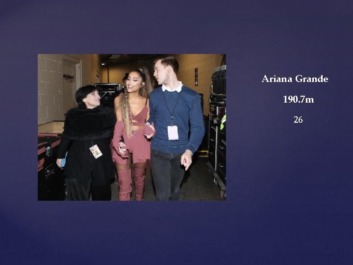 Ariana Grande 190. 7 m 26 