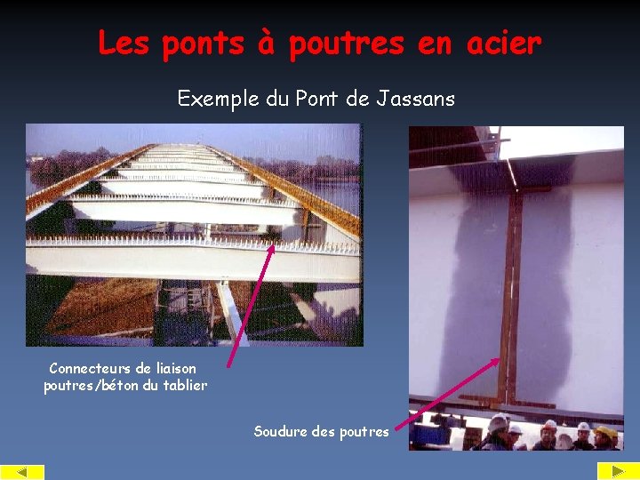 Les ponts à poutres en acier Exemple du Pont de Jassans Connecteurs de liaison
