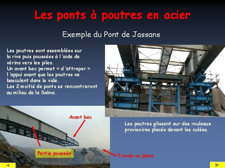 Les ponts à poutres en acier Exemple du Pont de Jassans Les poutres sont