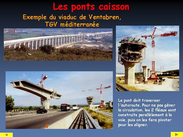 Les ponts caisson Exemple du viaduc de Ventabren, TGV méditerranée Le pont doit traverser
