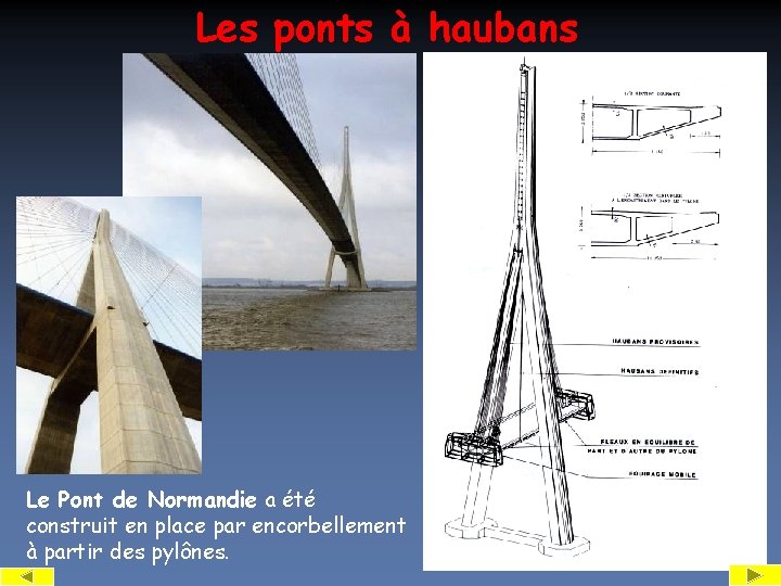 Les ponts à haubans Le Pont de Normandie a été construit en place par