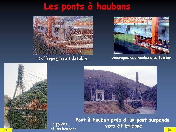 Les ponts à haubans Coffrage glissant du tablier Ancrages des haubans au tablier Pont