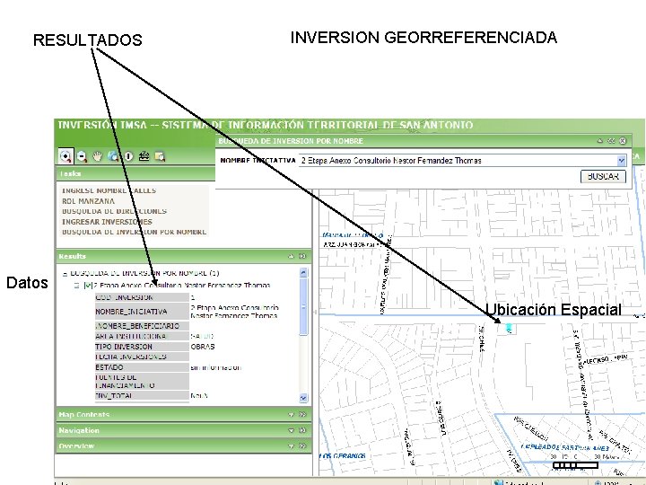 RESULTADOS INVERSION GEORREFERENCIADA Datos Ubicación Espacial 