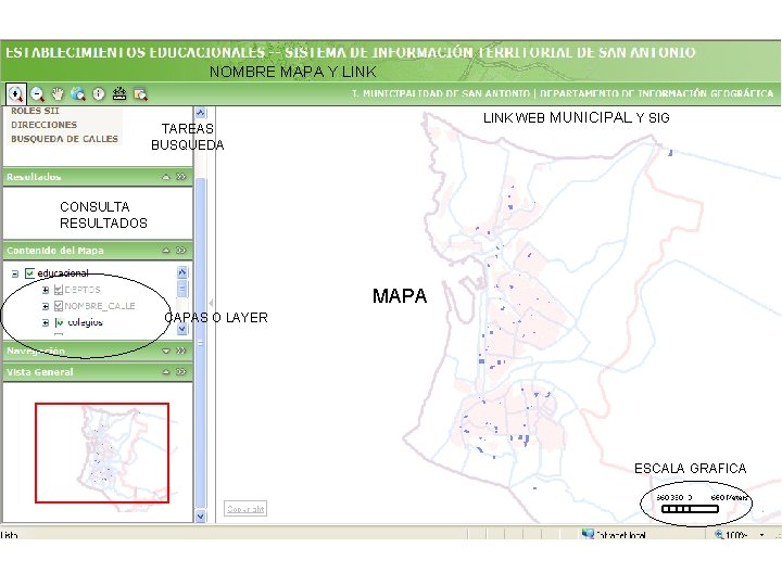 NOMBRE MAPA Y LINK WEB MUNICIPAL Y SIG TAREAS BUSQUEDA CONSULTA RESULTADOS MAPA CAPAS
