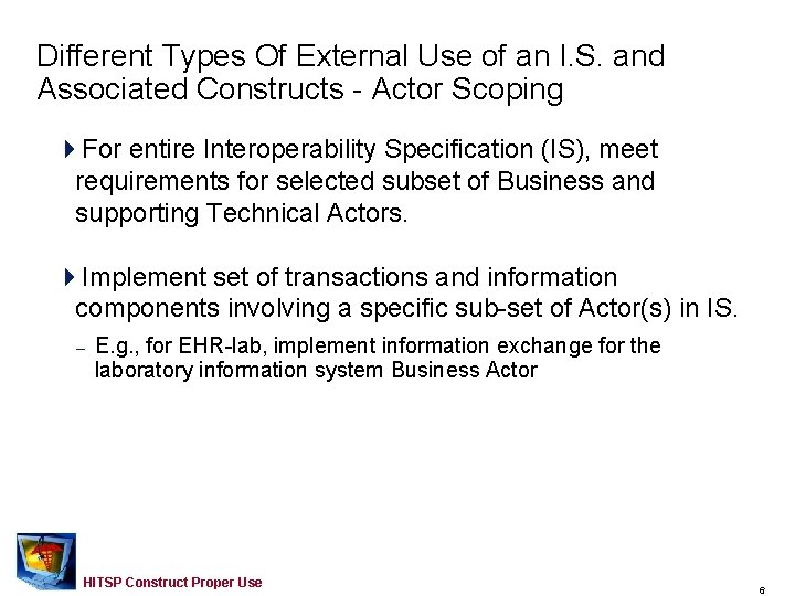 Different Types Of External Use of an I. S. and Associated Constructs - Actor Different Types Of External Use of an I. S. and Associated Constructs - Actor