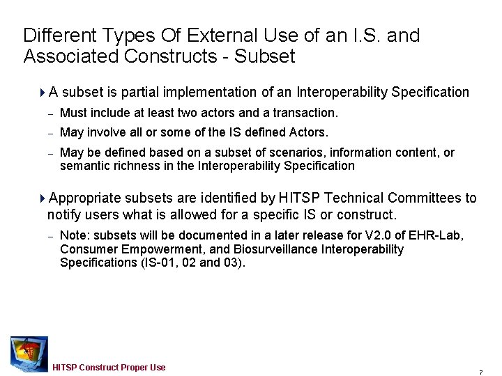 Different Types Of External Use of an I. S. and Associated Constructs - Subset Different Types Of External Use of an I. S. and Associated Constructs - Subset