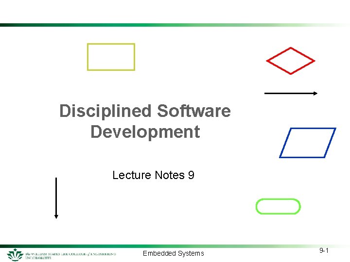 Disciplined Software Development Lecture Notes 9 Embedded Systems 9 -1 