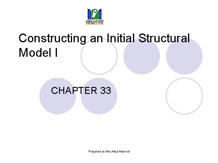Constructing an Initial Structural Model I CHAPTER 33