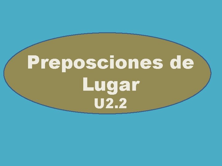Preposciones de Lugar U 2. 2 Preposciones de Lugar U 2. 2