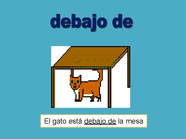El gato está debajo de la mesa El gato está debajo de la mesa