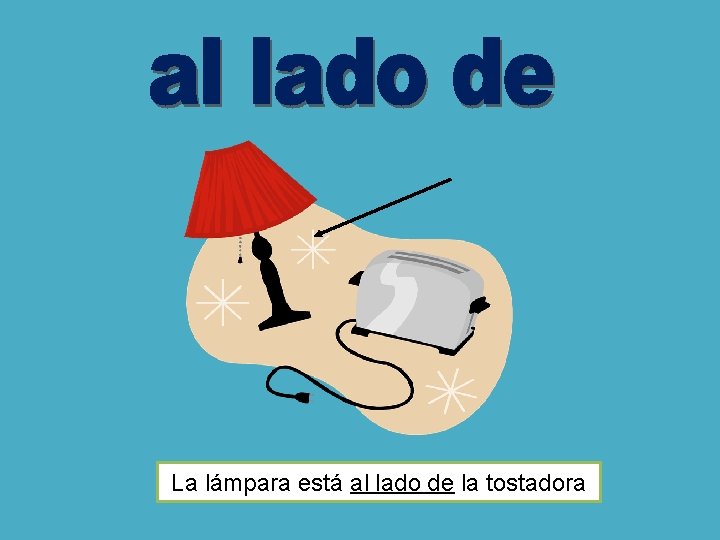 La lámpara está al lado de la tostadora La lámpara está al lado de la tostadora