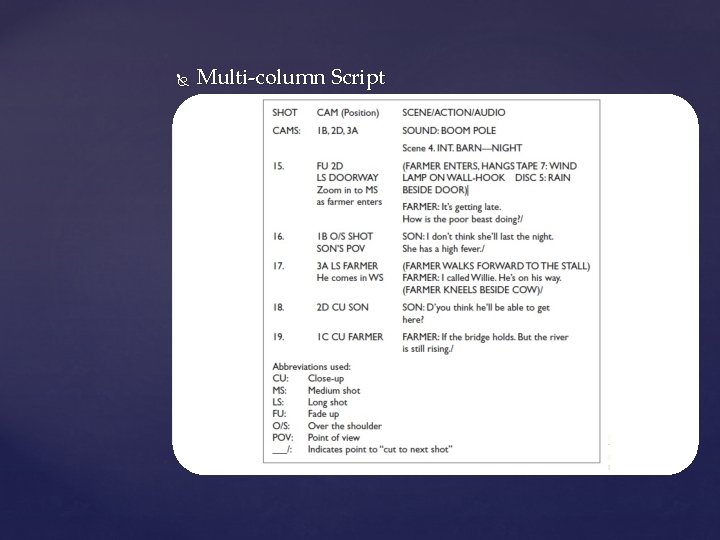  Multi-column Script 