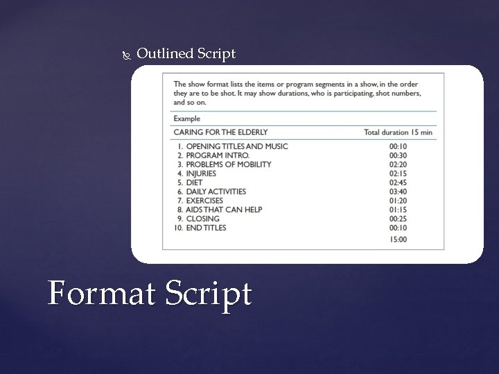  Outlined Script Format Script 