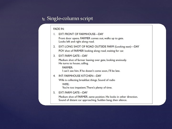  Single-column script 