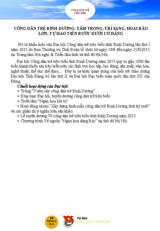 CÔNG D N TRẺ TIÊU BIỂU CÔNG D N TRẺ BÌNH DƯƠNG: T M CÔNG D N TRẺ TIÊU BIỂU CÔNG D N TRẺ BÌNH DƯƠNG: T M