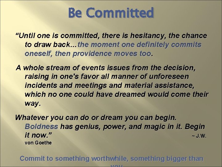 Hesitant Commitment 2009 YOUR BEST YEAR EVER The Perfect Product