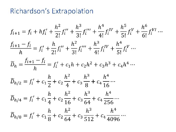 Richardson’s Extrapolation • 