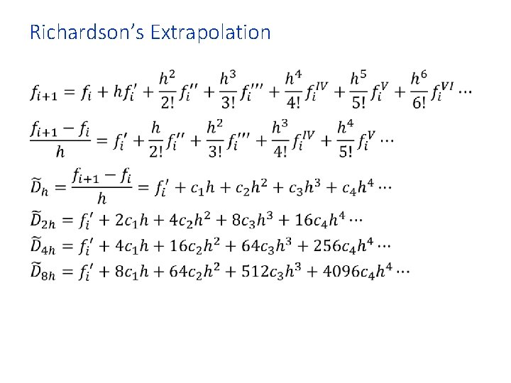 Richardson’s Extrapolation • 