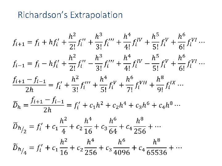 Richardson’s Extrapolation • 