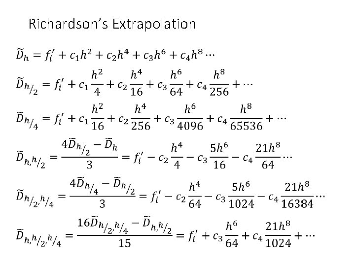 Richardson’s Extrapolation • 