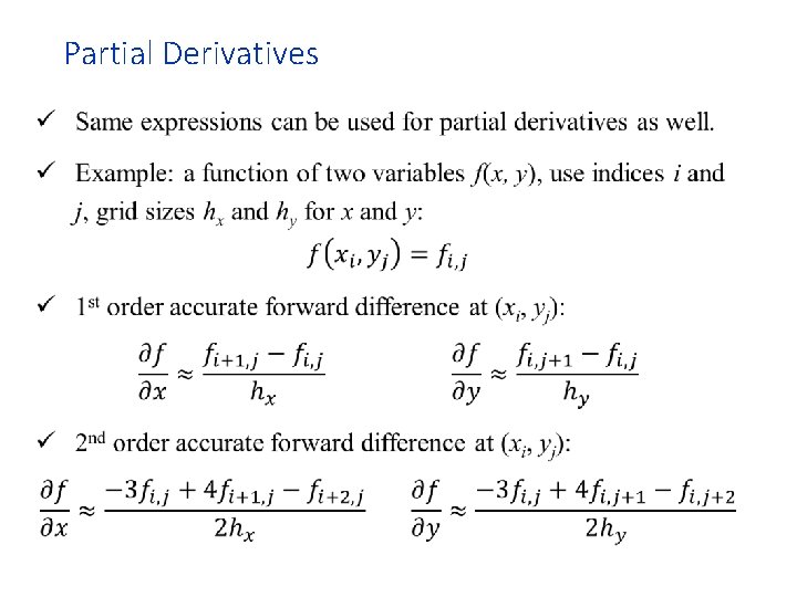 Partial Derivatives • 