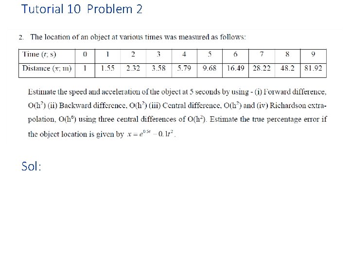 Tutorial 10 Problem 2 Sol: 