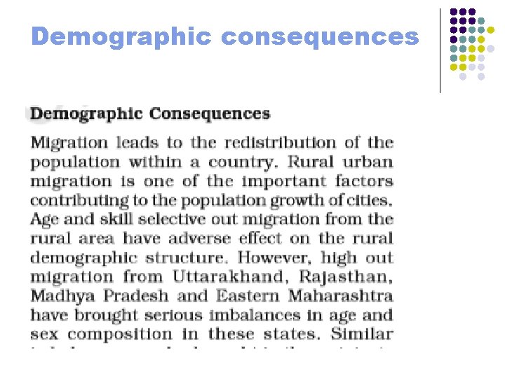 Demographic consequences 