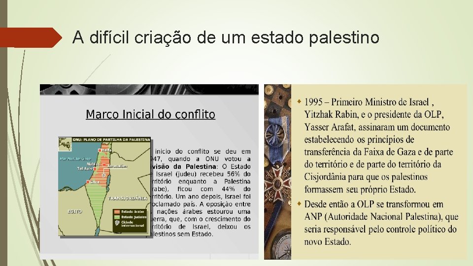 A difícil criação de um estado palestino 