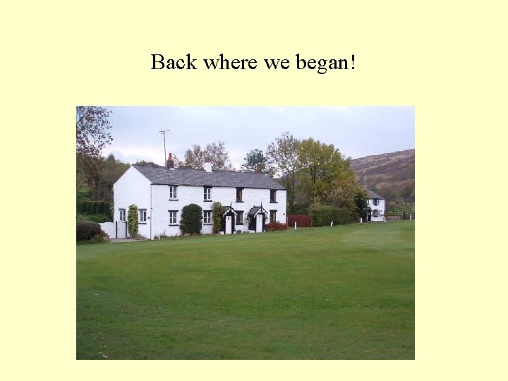 Back where we began! 