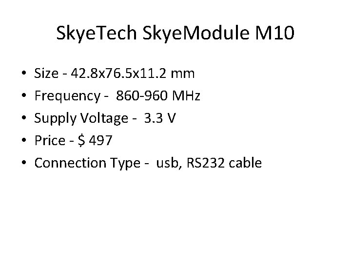 Skye. Tech Skye. Module M 10 • • • Size - 42. 8 x