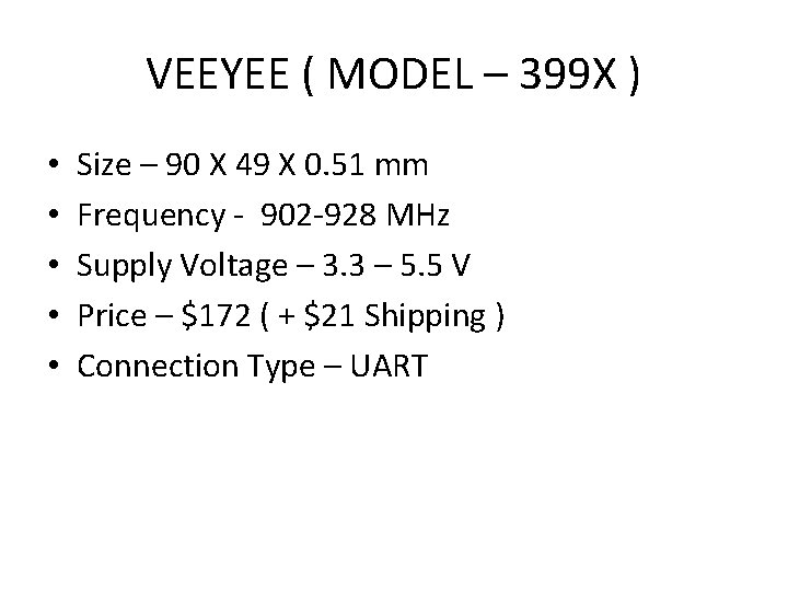 VEEYEE ( MODEL – 399 X ) • • • Size – 90 X