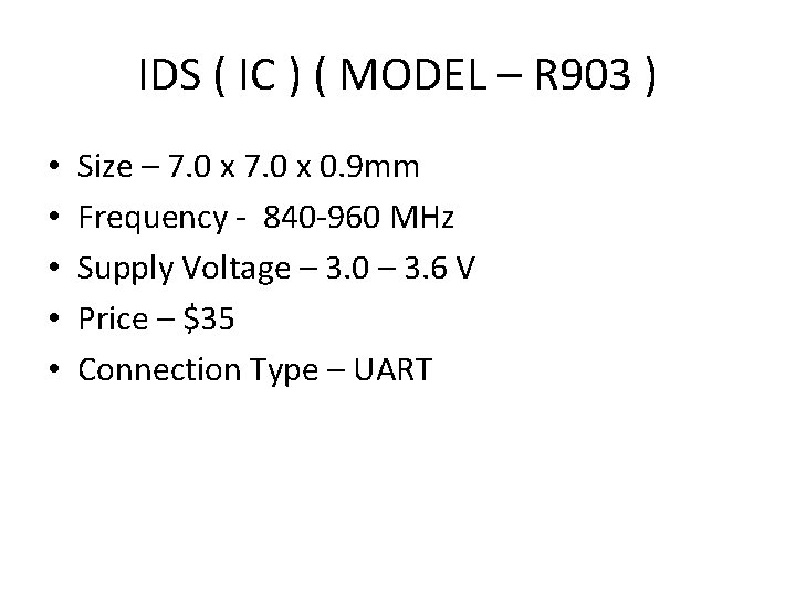 IDS ( IC ) ( MODEL – R 903 ) • • • Size