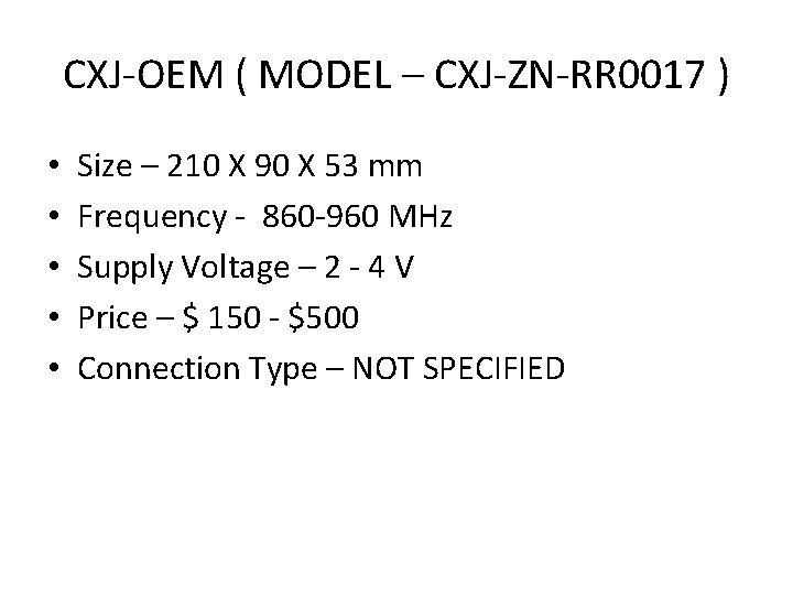 CXJ-OEM ( MODEL – CXJ-ZN-RR 0017 ) • • • Size – 210 X