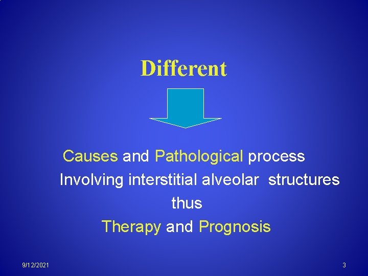 Different Causes and Pathological process Involving interstitial alveolar structures thus Therapy and Prognosis 9/12/2021