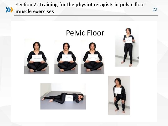 Section 2: Training for the physiotherapists in pelvic floor muscle exercises 22 