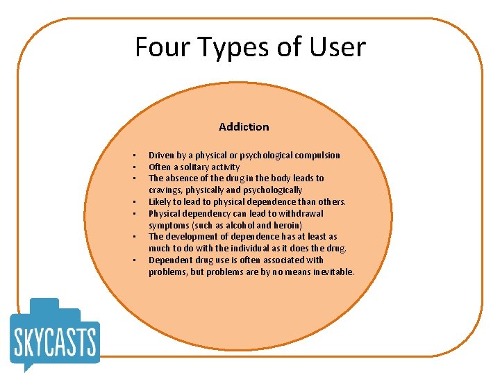 Four Types of User Addiction • • Driven by a physical or psychological compulsion