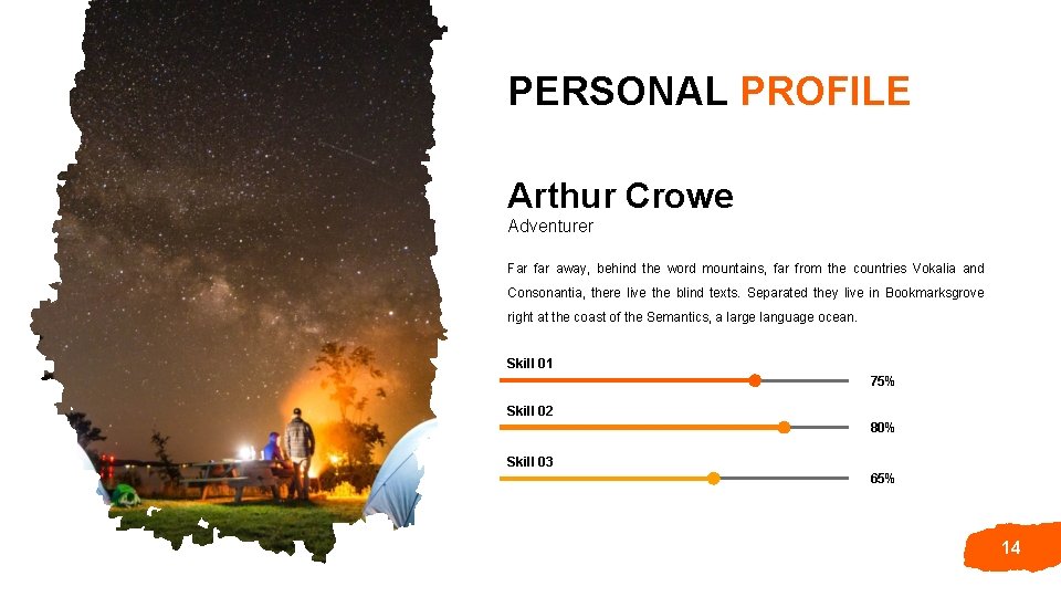 PERSONAL PROFILE Arthur Crowe Adventurer Far far away, behind the word mountains, far from